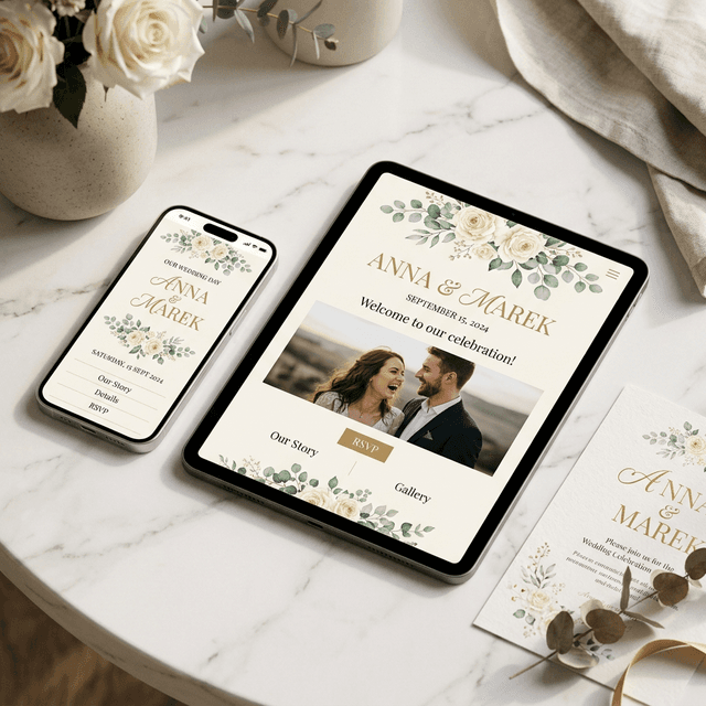 Náhled svatebního webu