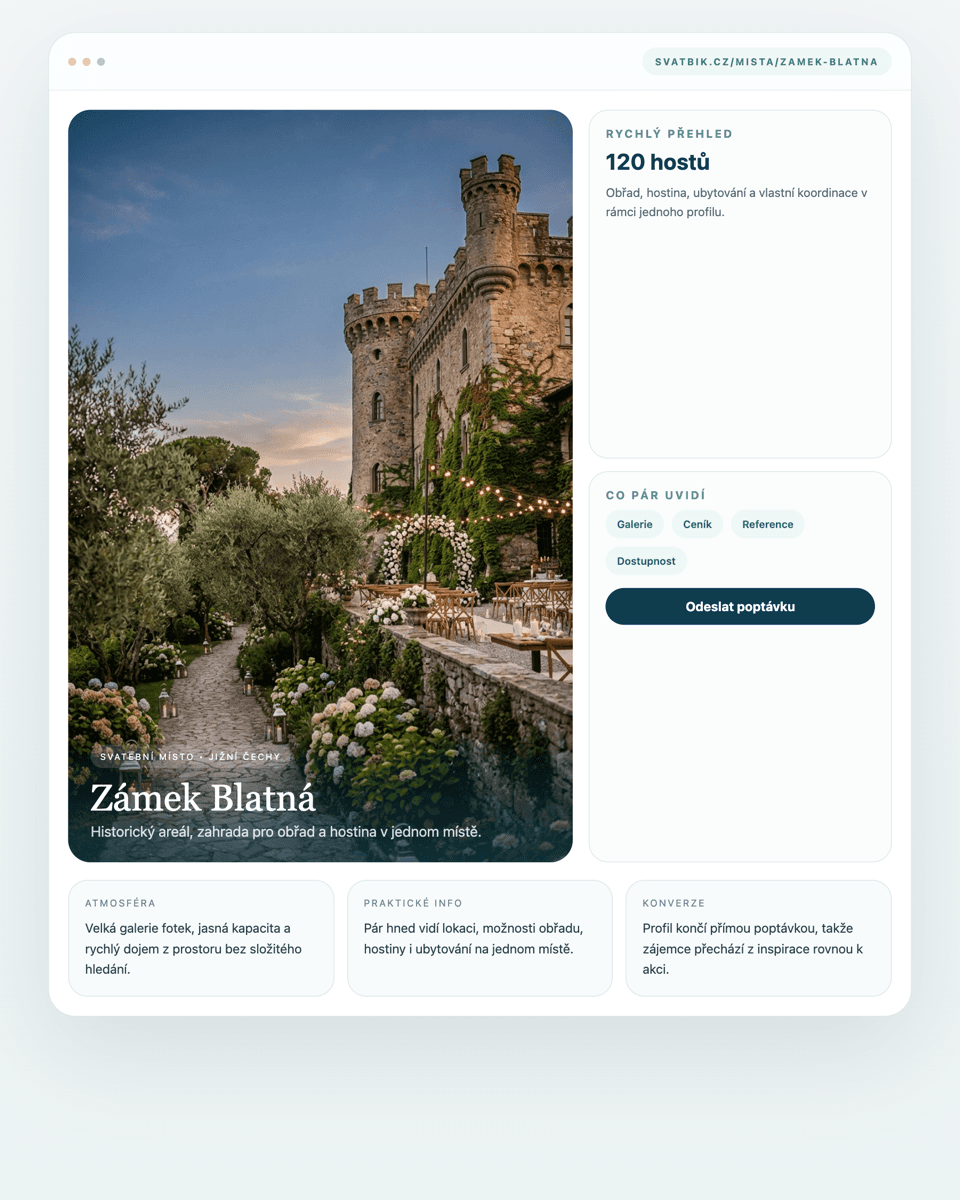 Náhled veřejného firemního profilu na Svatbíku